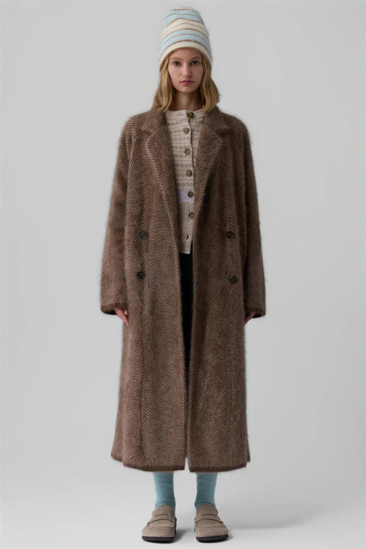 Grizzly Double Breasted Coat Chestnut/Taupe