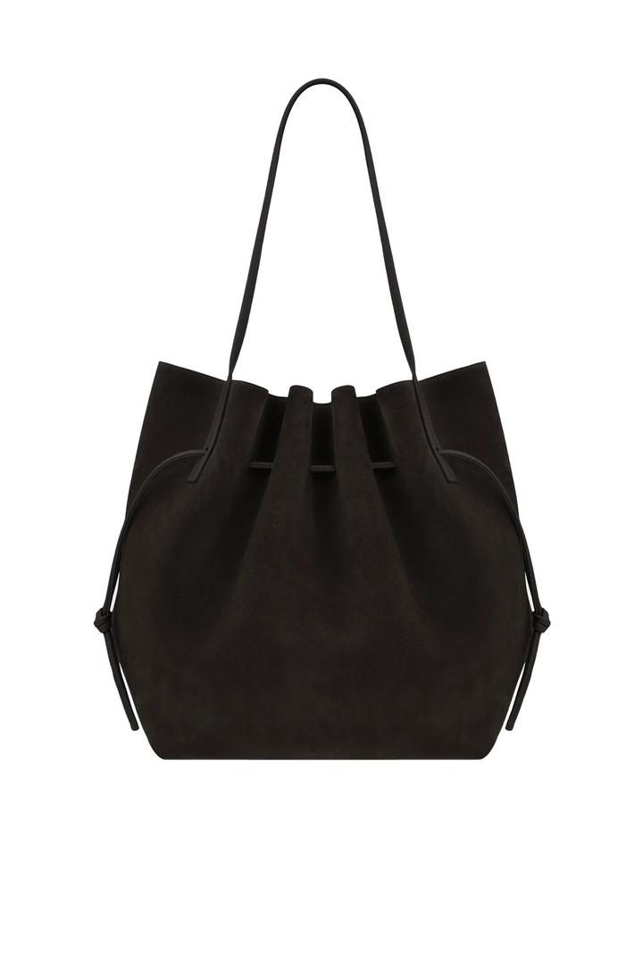 Scallop Tote Suede Leather Ganache