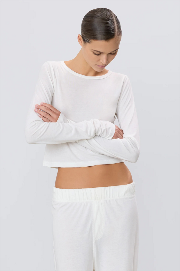 Long Sleeve Baby Tee Ivory