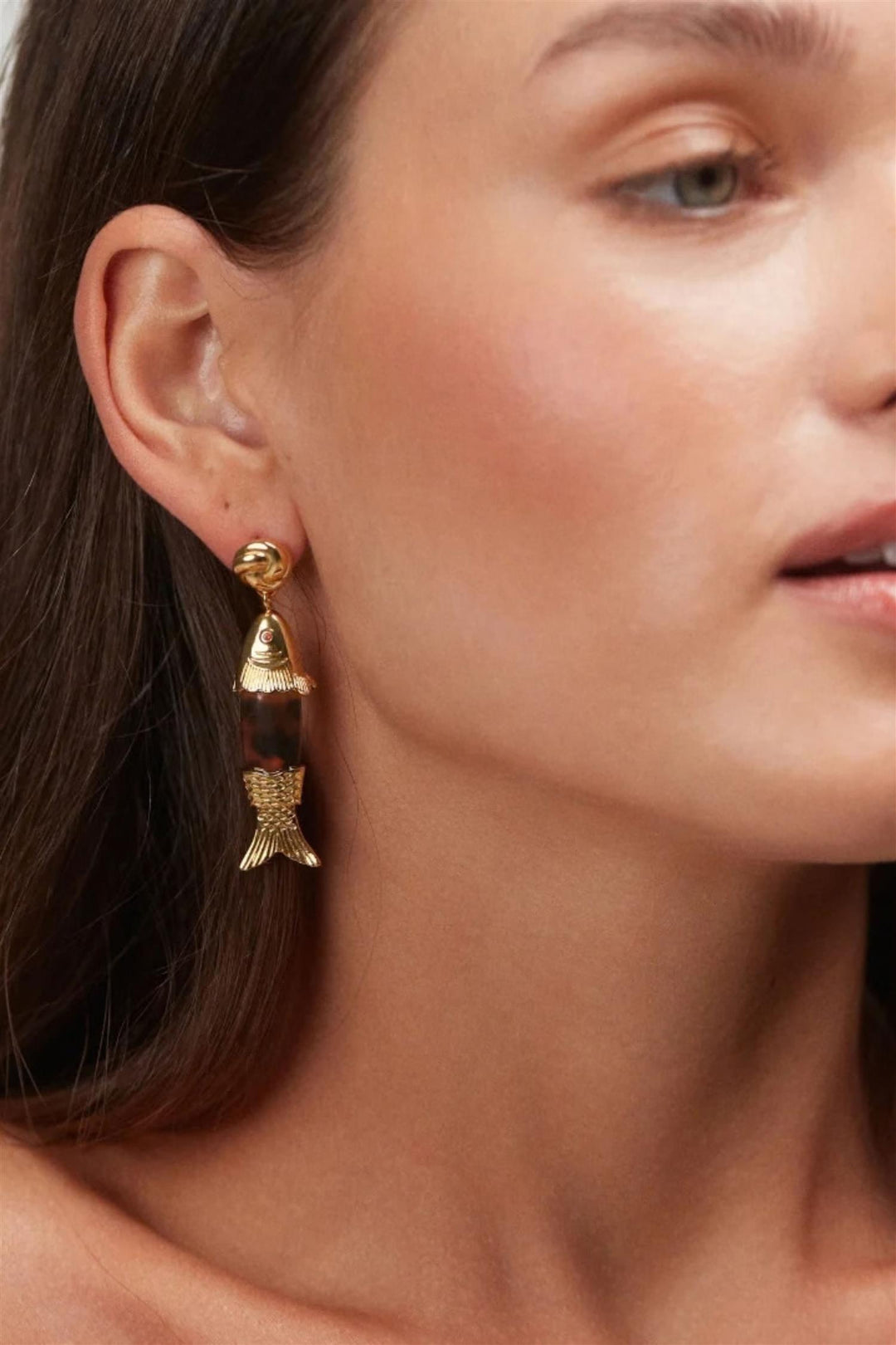 Big Catch Earrings Golden Tortoise