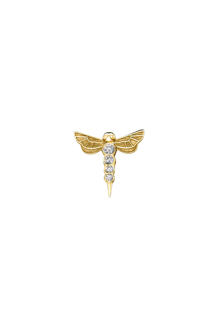 Dragonfly Ear Stud - Gold Plated Silver