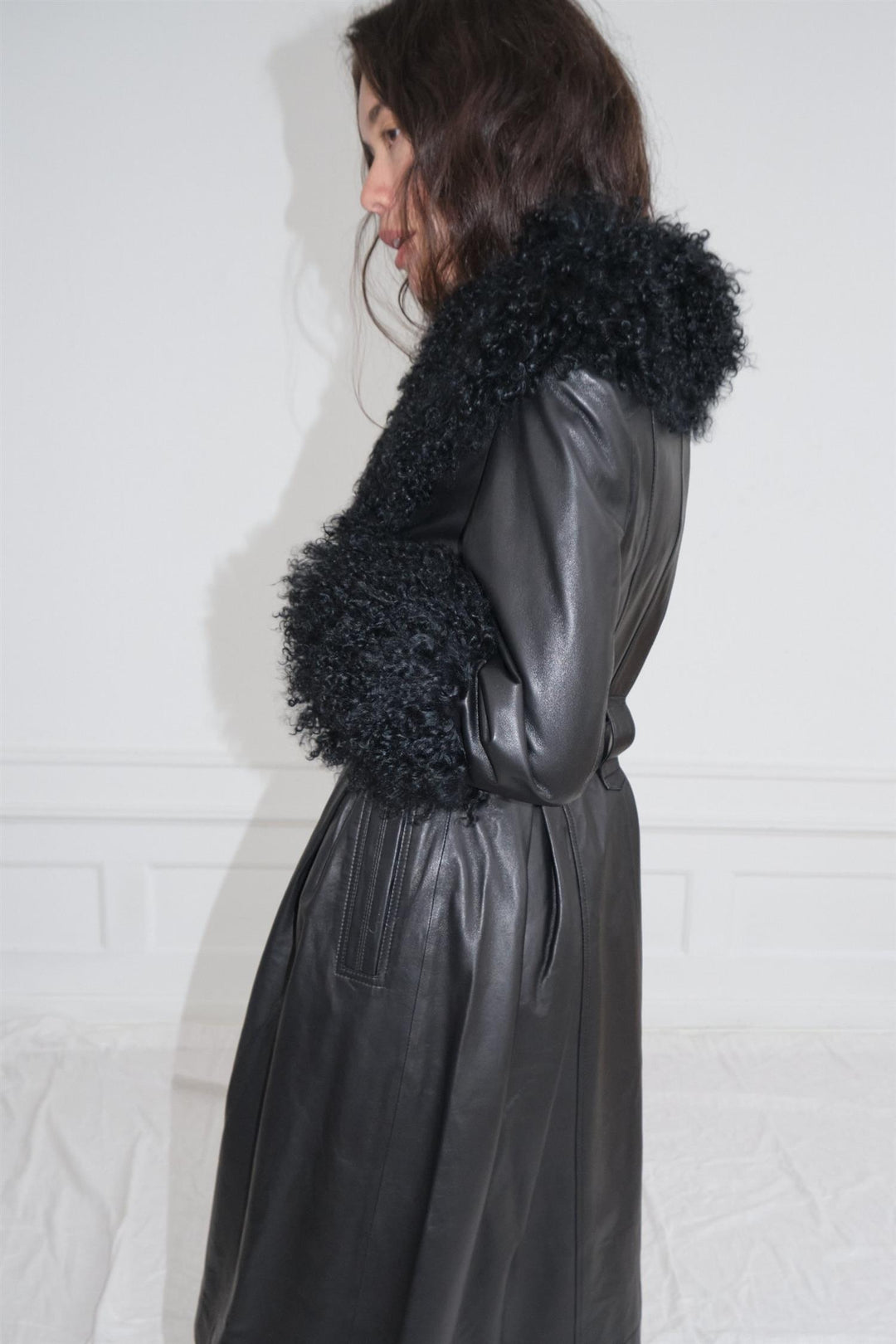 Foxy Shearling Coat Black