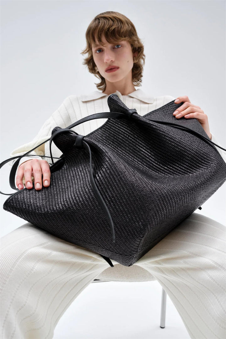 XL Mochi Black Woven Raffia