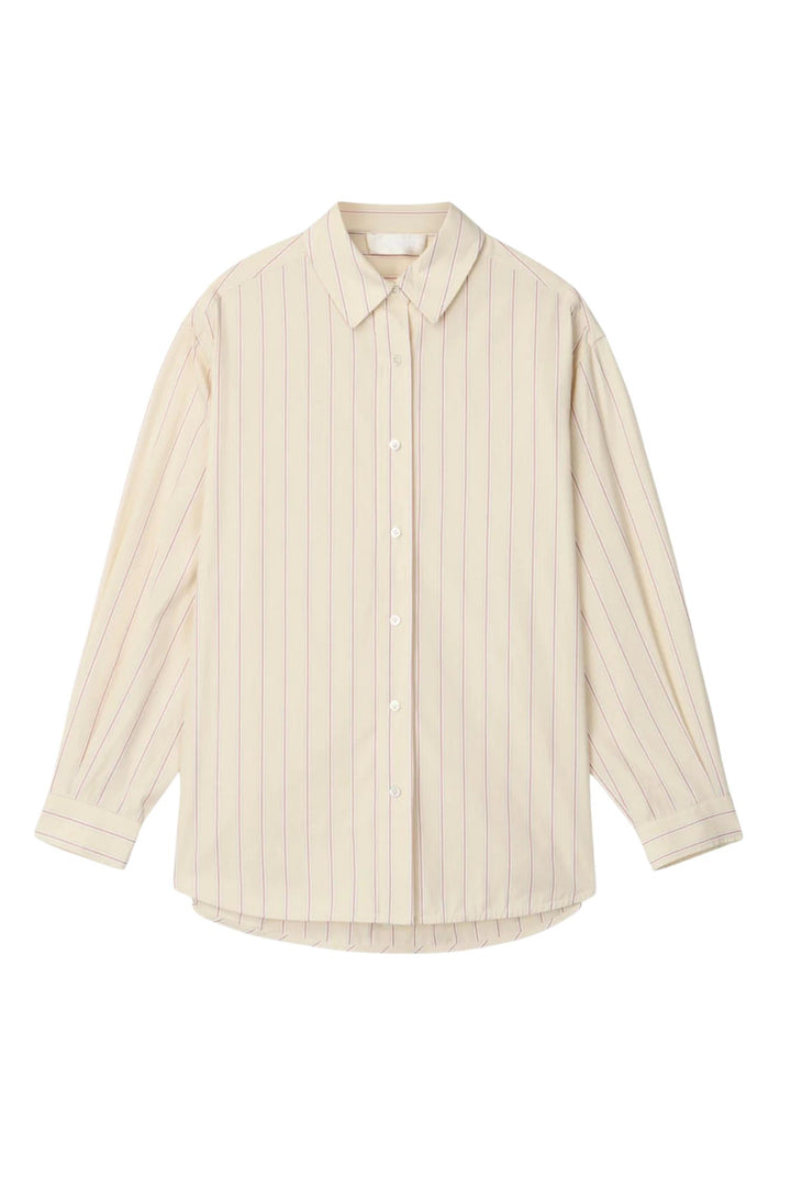 Poplin Workwear Shirt Yellow and Tan Pinstripe