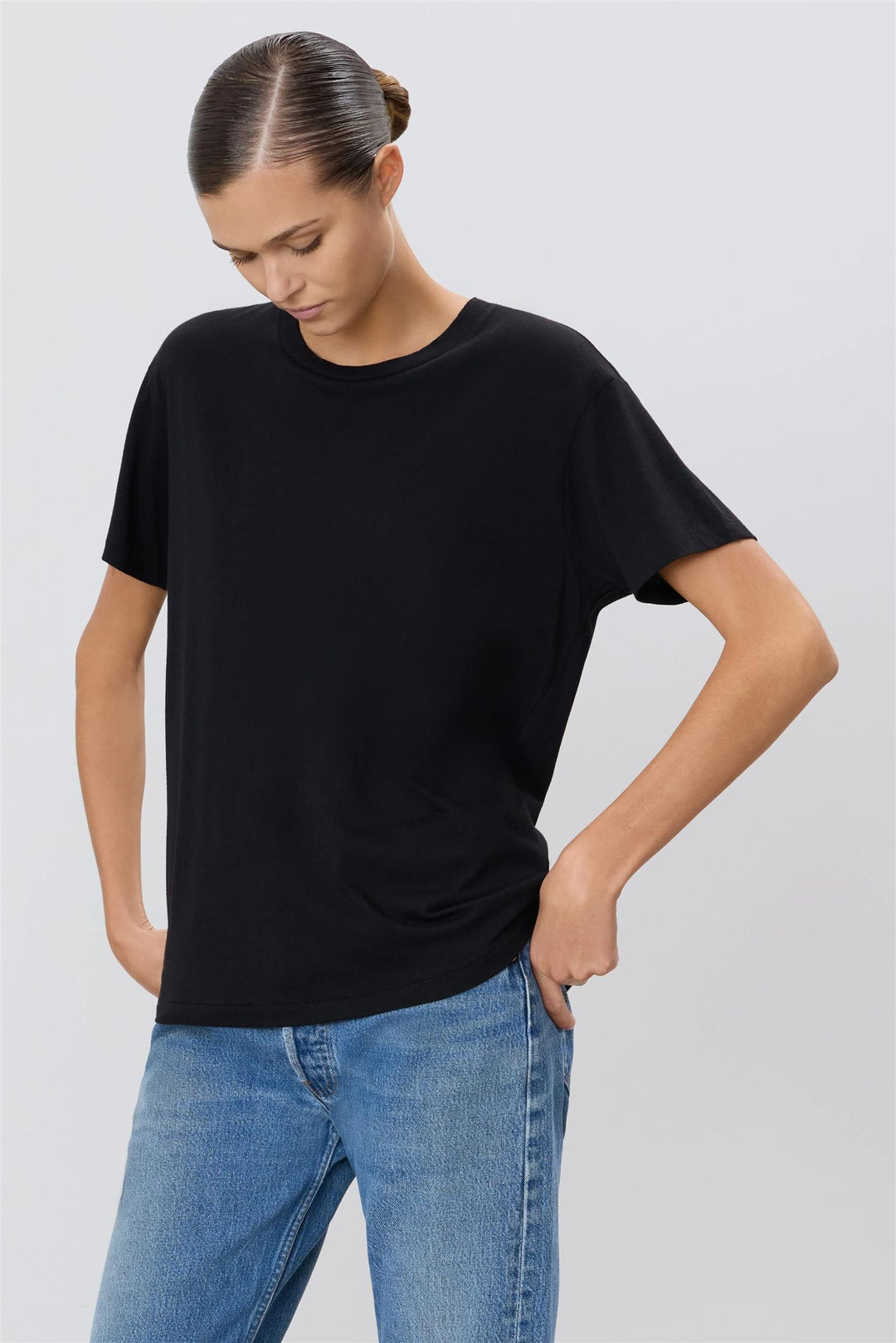 Short Sleeve Boyfriend T-Shirt Black