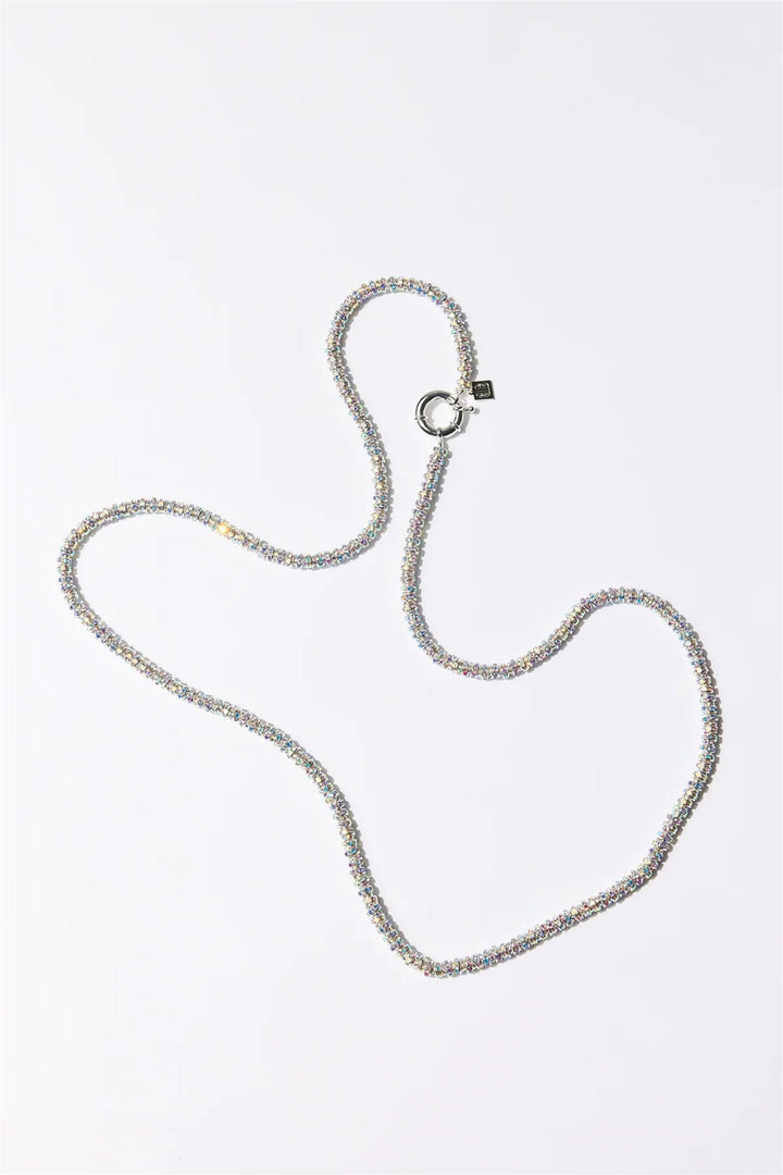 Skinny Diamond Necklace 95 cm. Silver