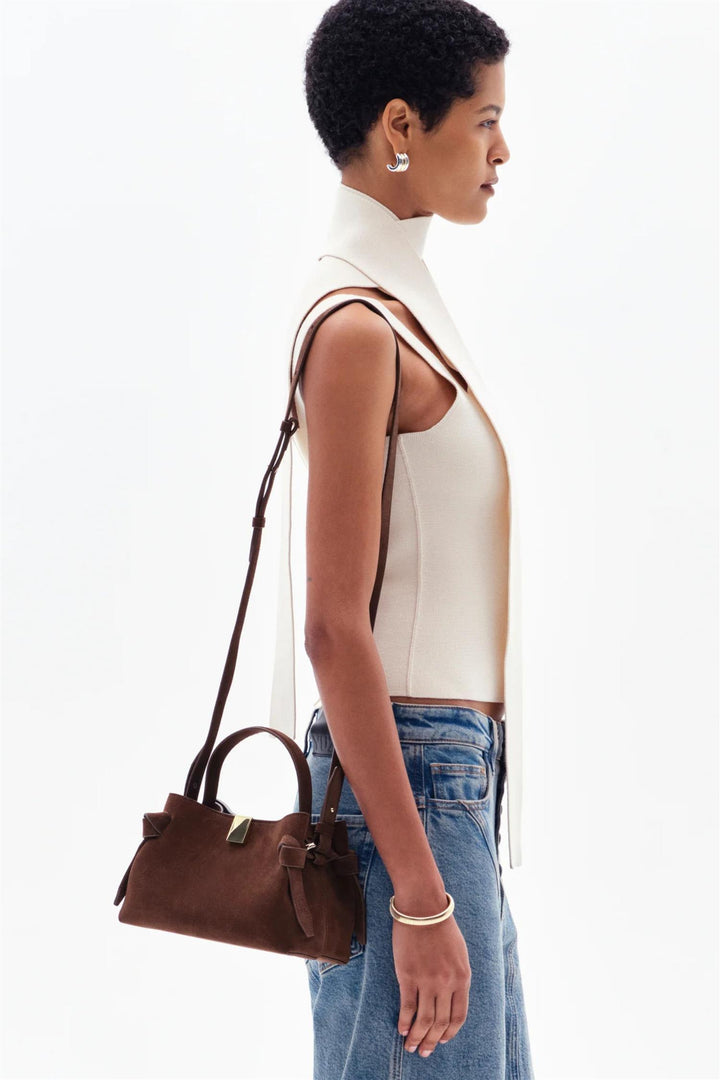 Gyoza Mini Suede Leather Chcolate