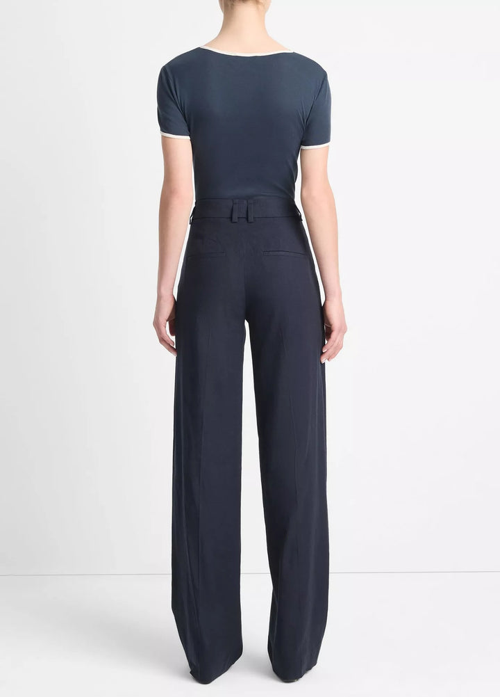 High-Waisted Pintuck Wide-Leg Pant Marina