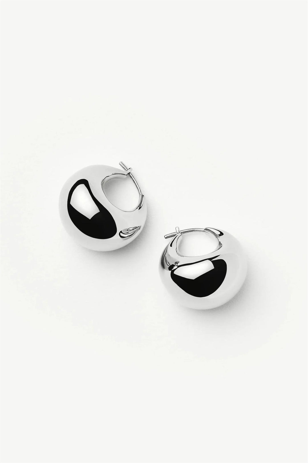 Sculptural Chubby Dome Small Hoop Earring Silver