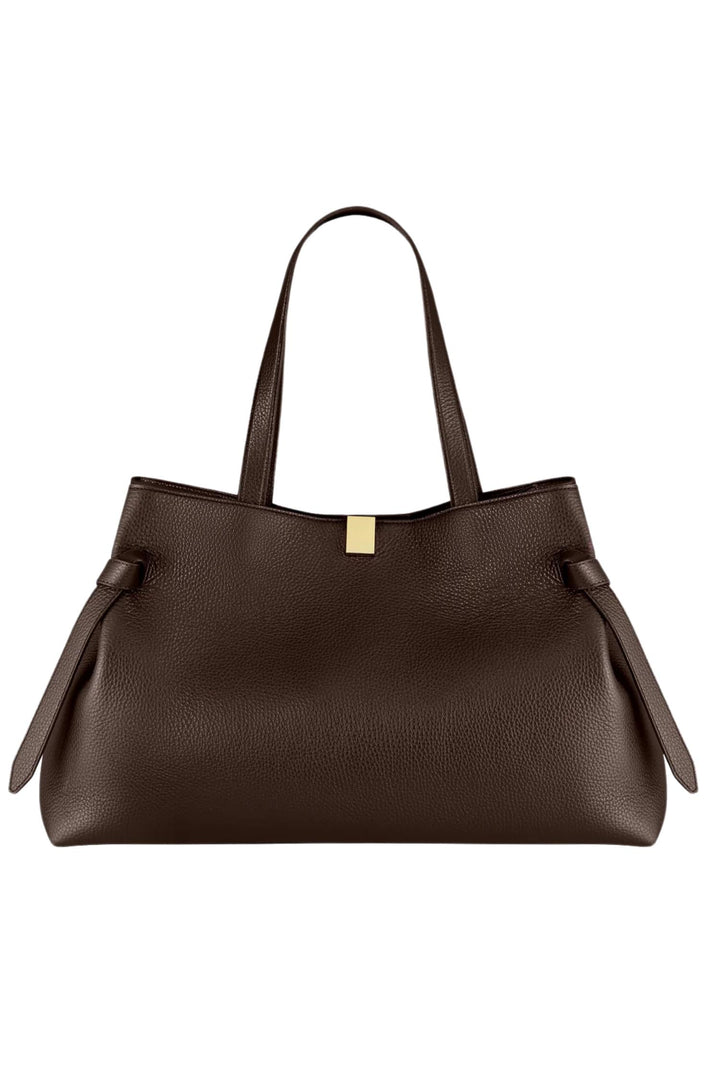 Gyoza Tote Pebble Grain Leather Espresso