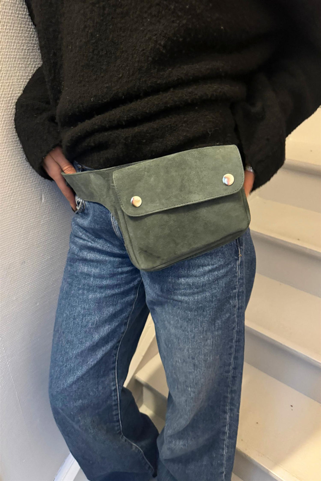 Loulou Belt Bag Suede Dark Teal