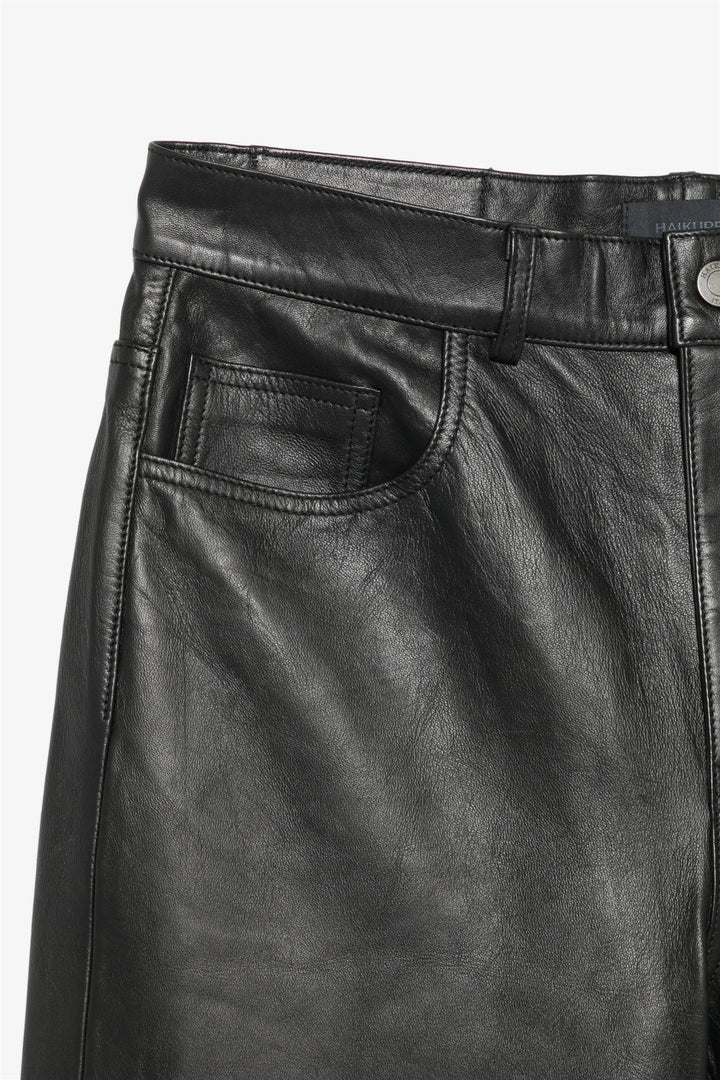 Winny Silky Leather Pants Black