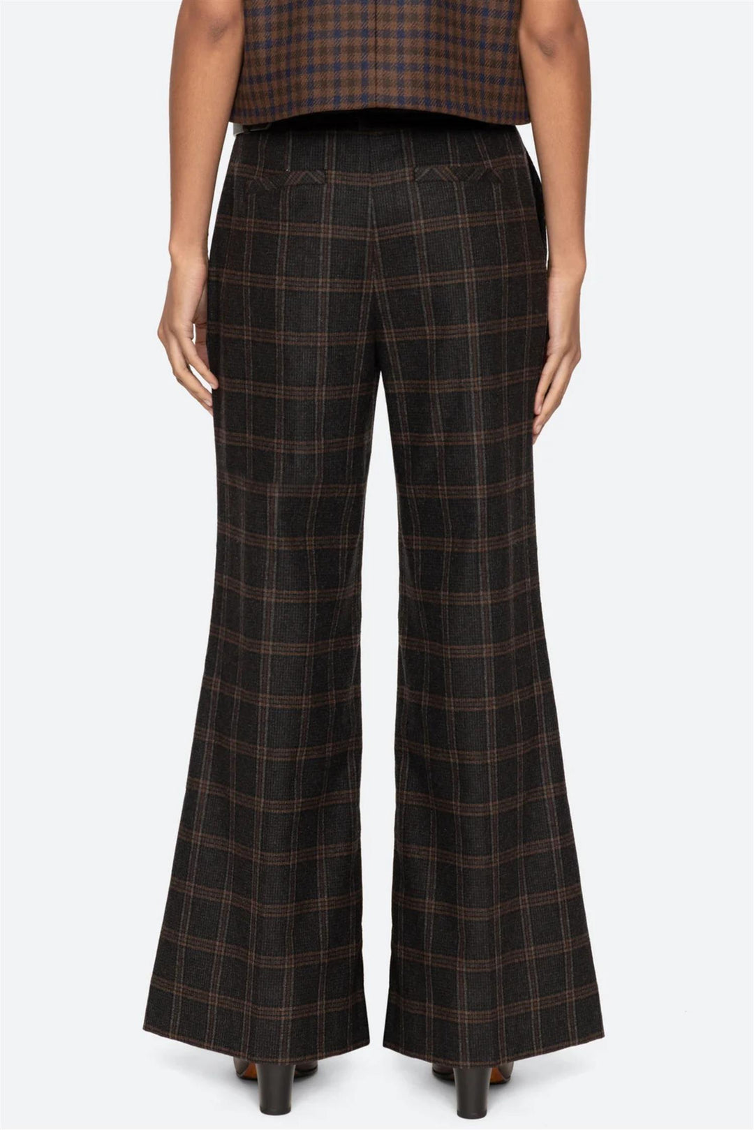 Monroe Wool Plaid Belted Pant