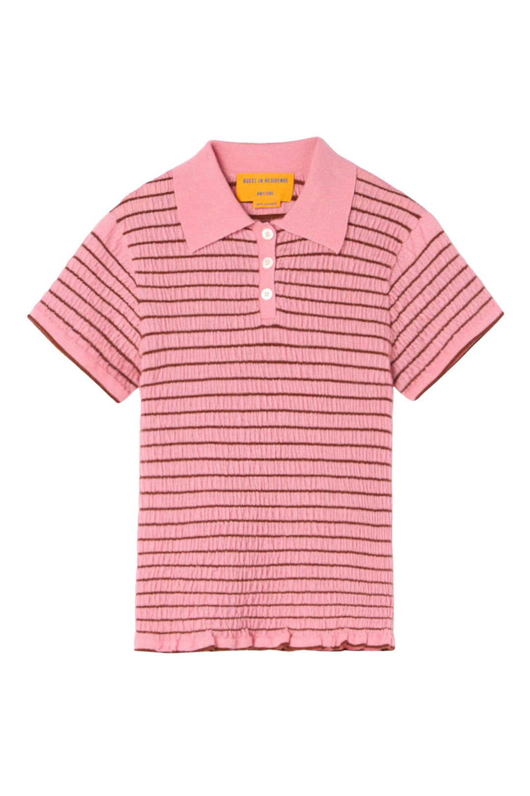 Smocked Shrunken Polo Sprinkle / Burnt Sienna