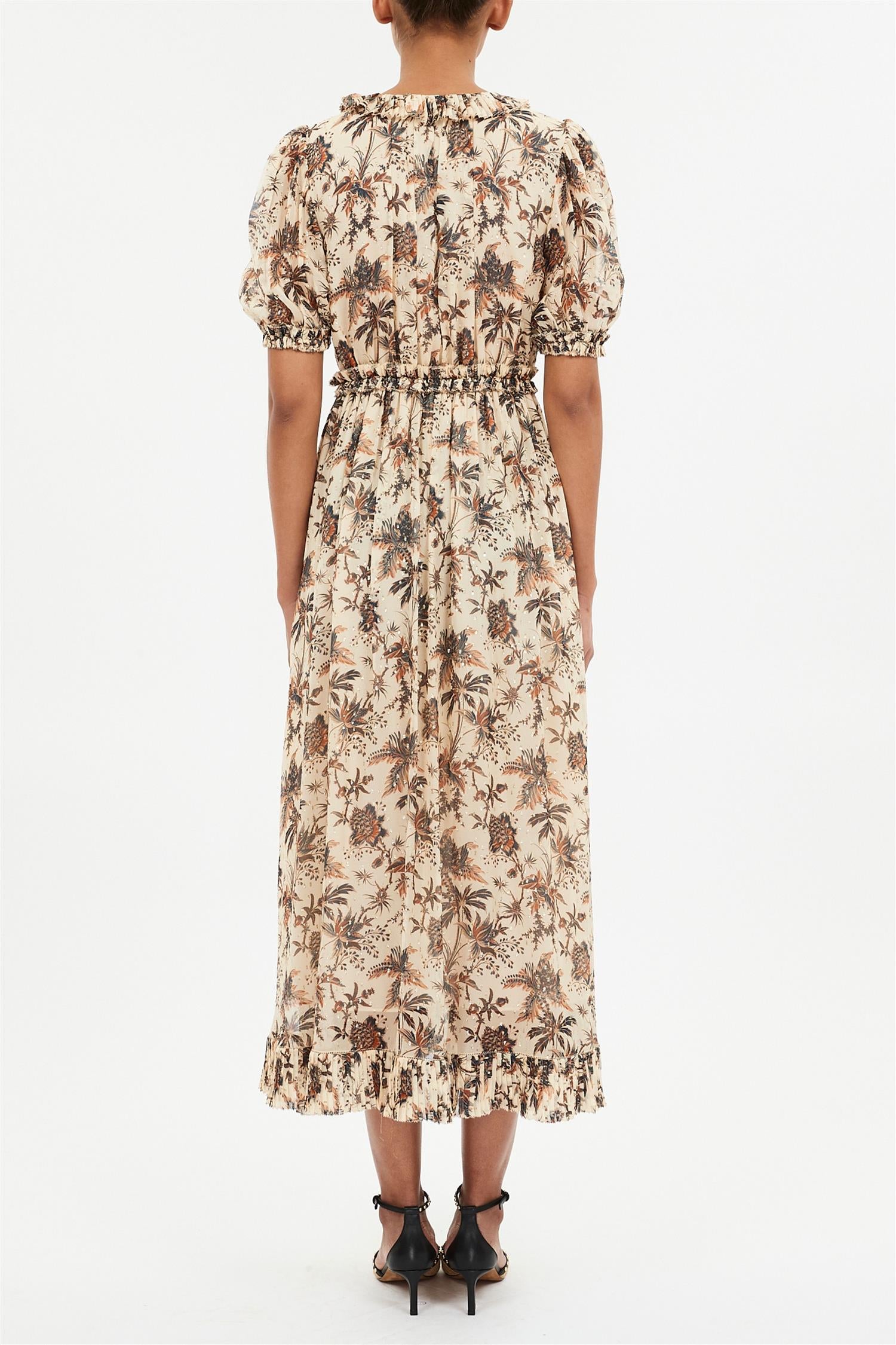 Rosamunde Puff Sleeve Dress Cameo – DenDama