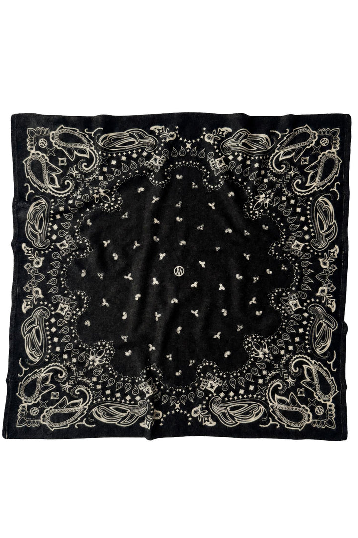 Cashmere Paisley Scarf 65 cm. Black