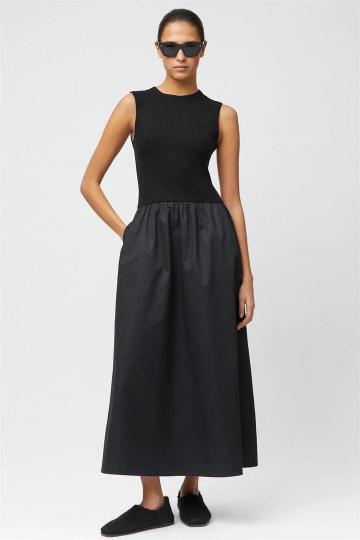 Drop Waisted Dress Jet Black