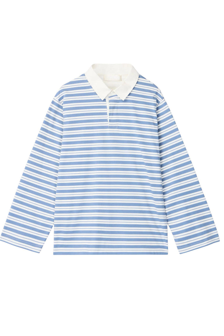 Rugby Top Powder Blue and Cream Stripe