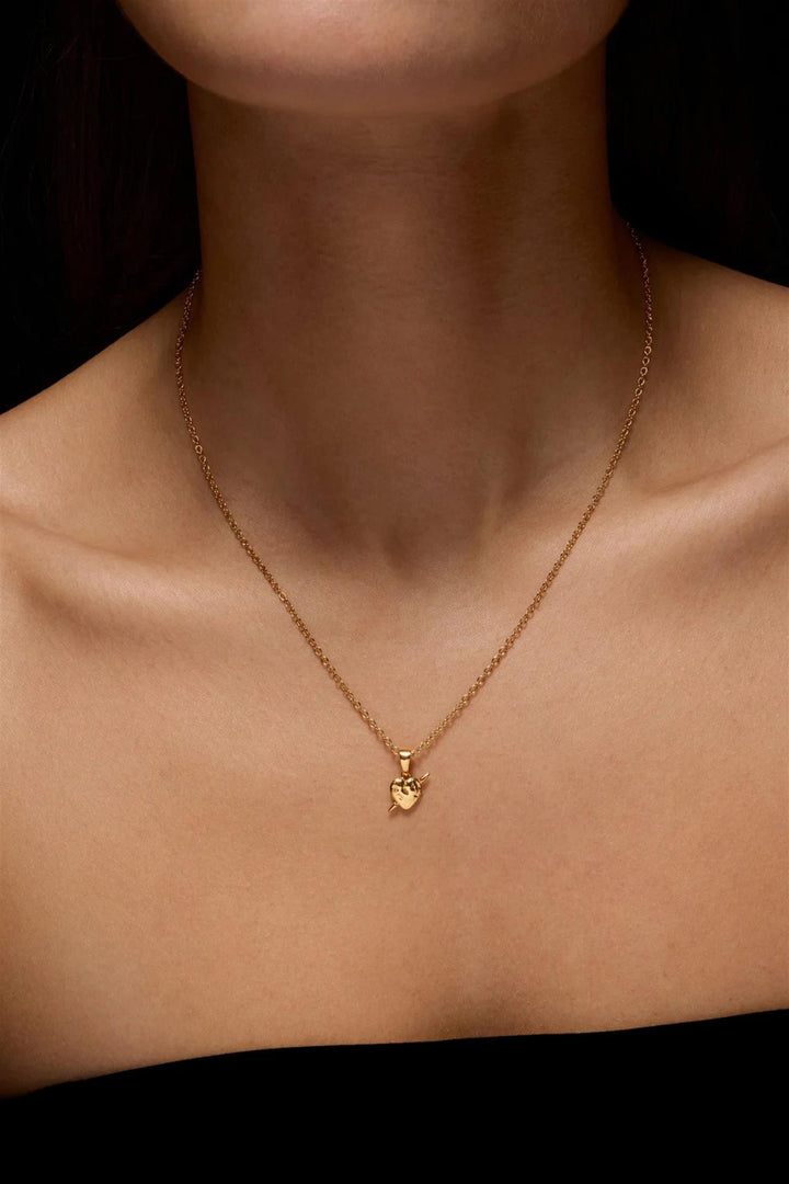 Tiny Tuvstarr's Heart Necklace Gold Plated Silver