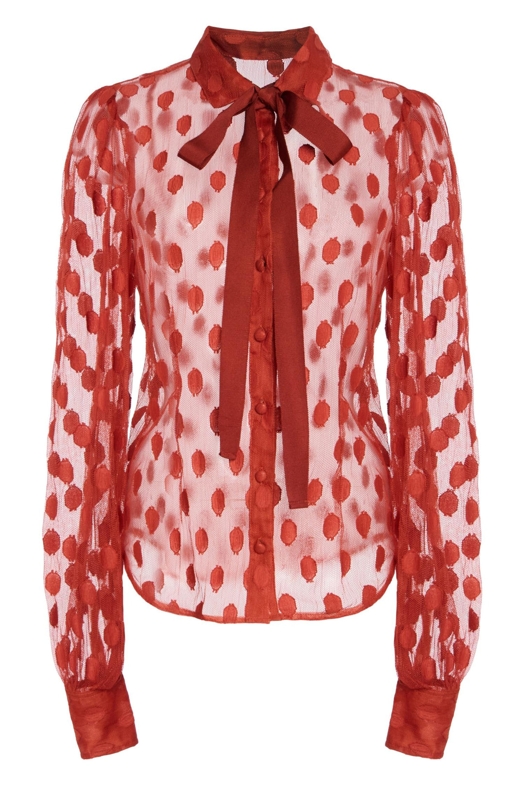 Soraya Lace Neck-Tie Blouse Ruby