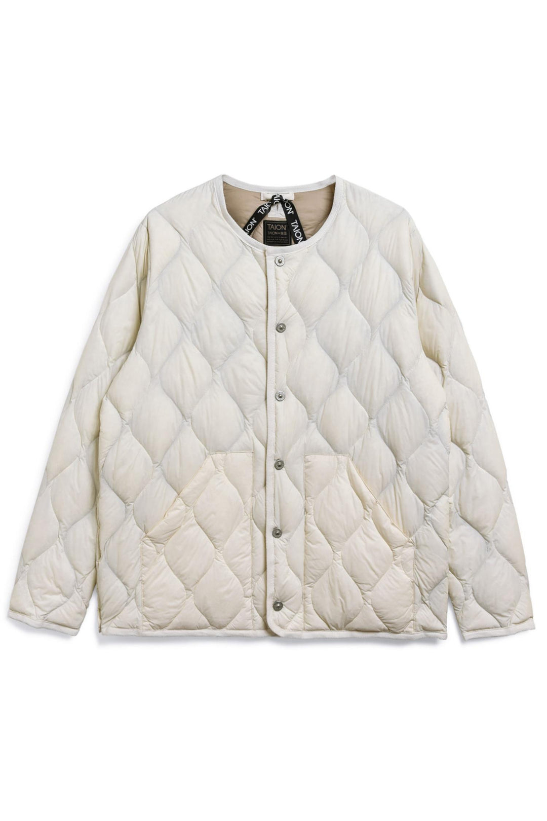Military Crew Neck Down Jacket Off-White