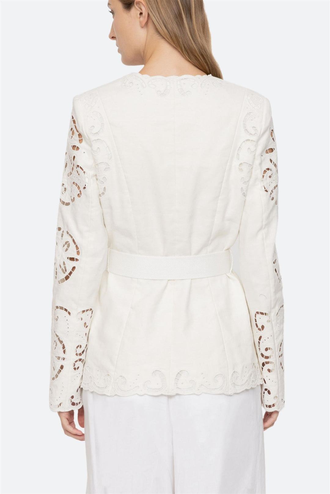 Dahlia Eyelet Blazer Pearl