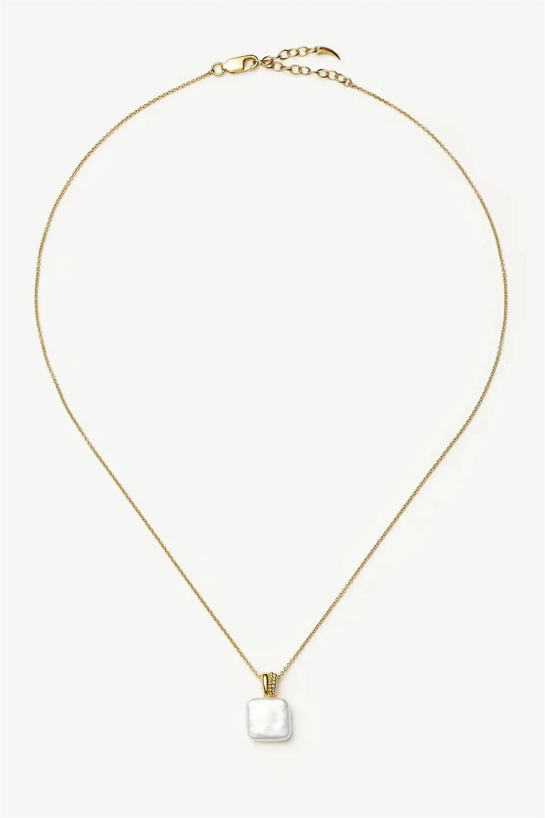 Square Pearl Baya Pendant Necklace Gold