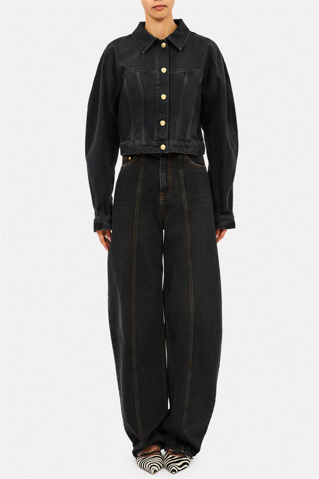 The Val Cropped Denim Jacket Smoke