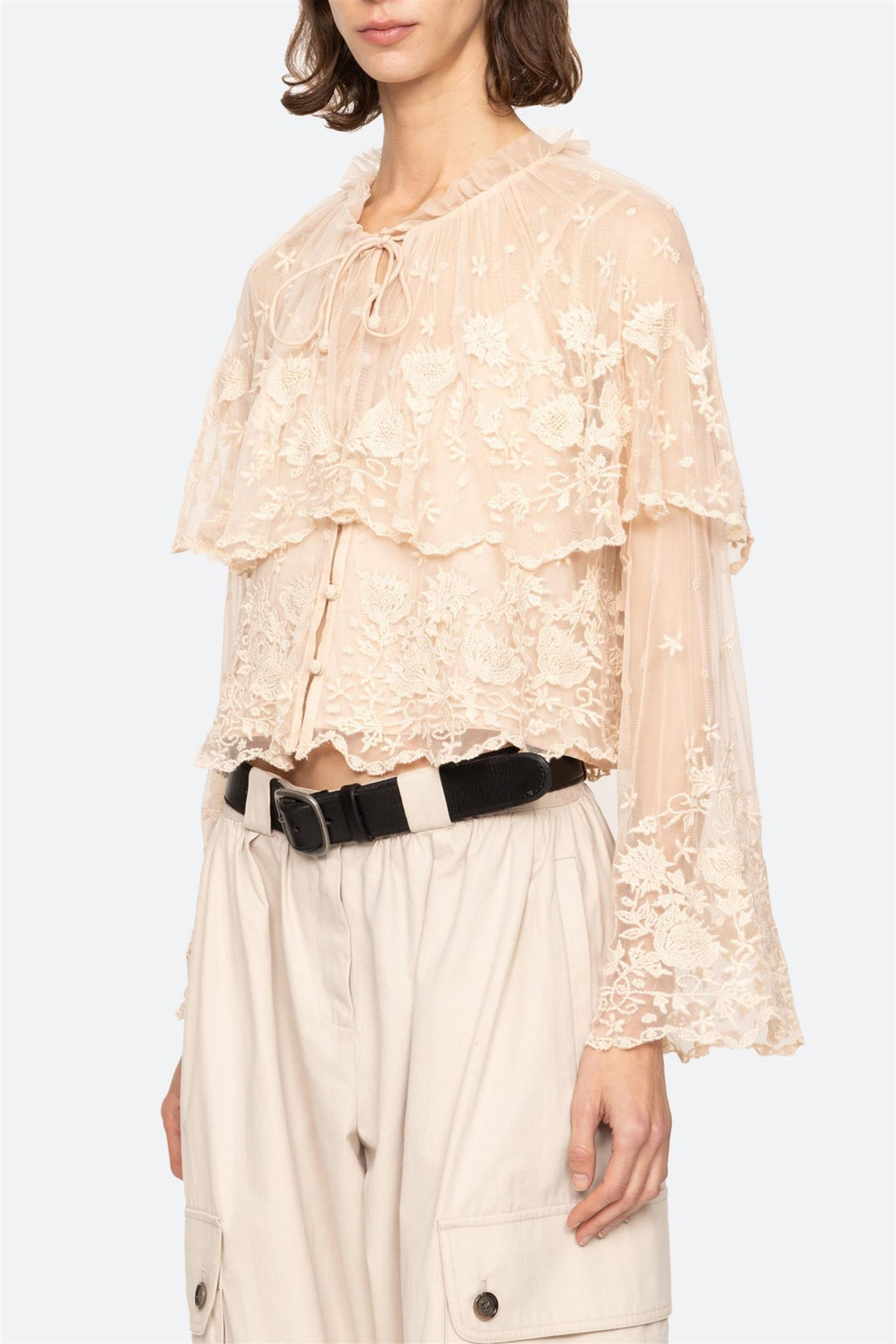 Bronte Embroidered Longsleeve Top Blush