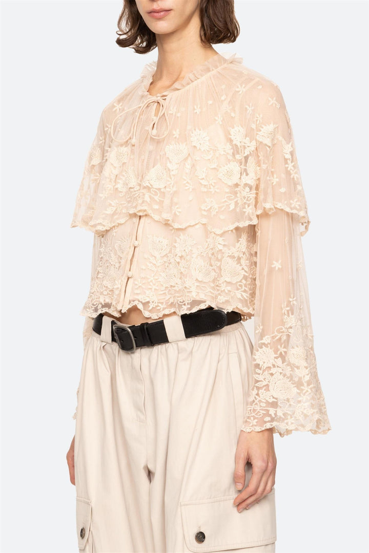 Bronte Embroidered Longsleeve Top Blush