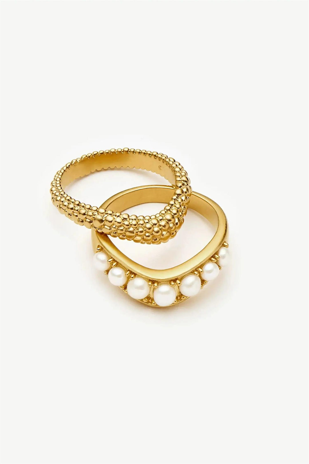 Pearl Baya Stacking Ring Set Gold