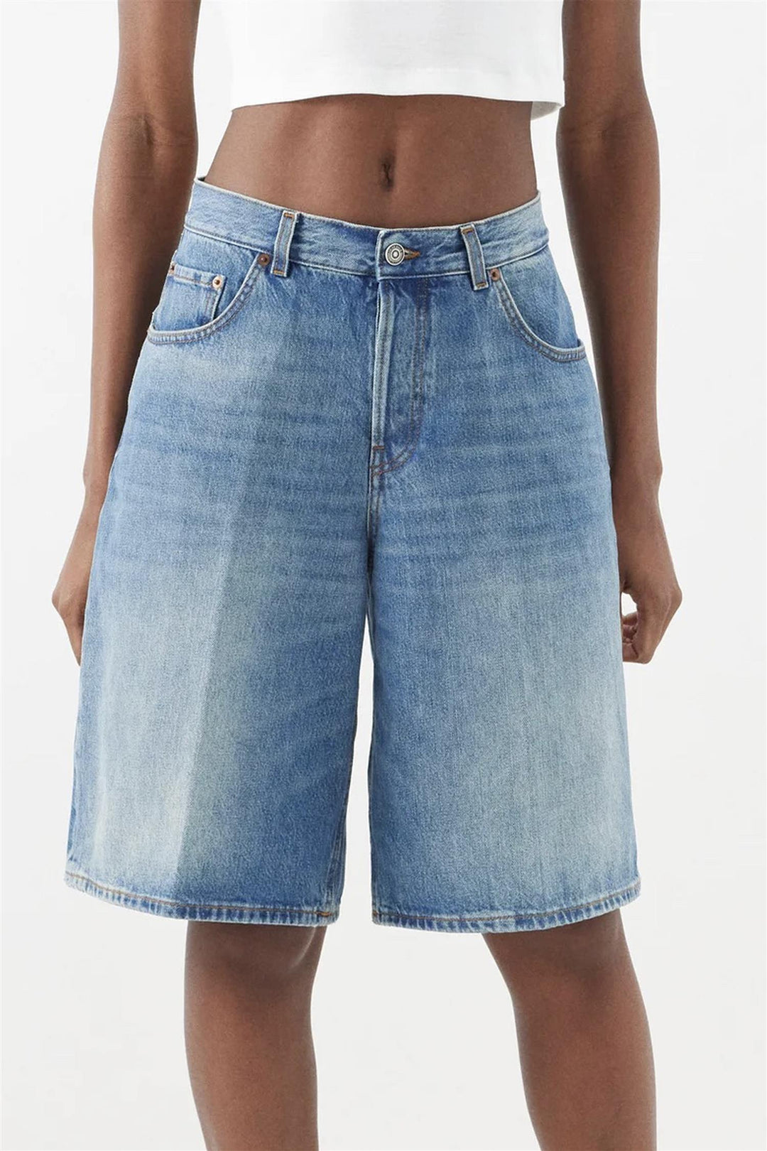 Becky Denim Bermuda Shorts Piano Blue