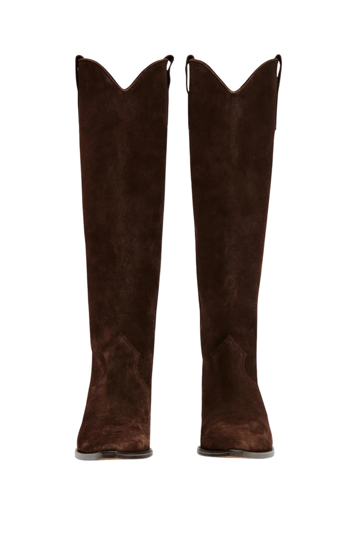 Denvee High Boots Suede Leather Chocolate