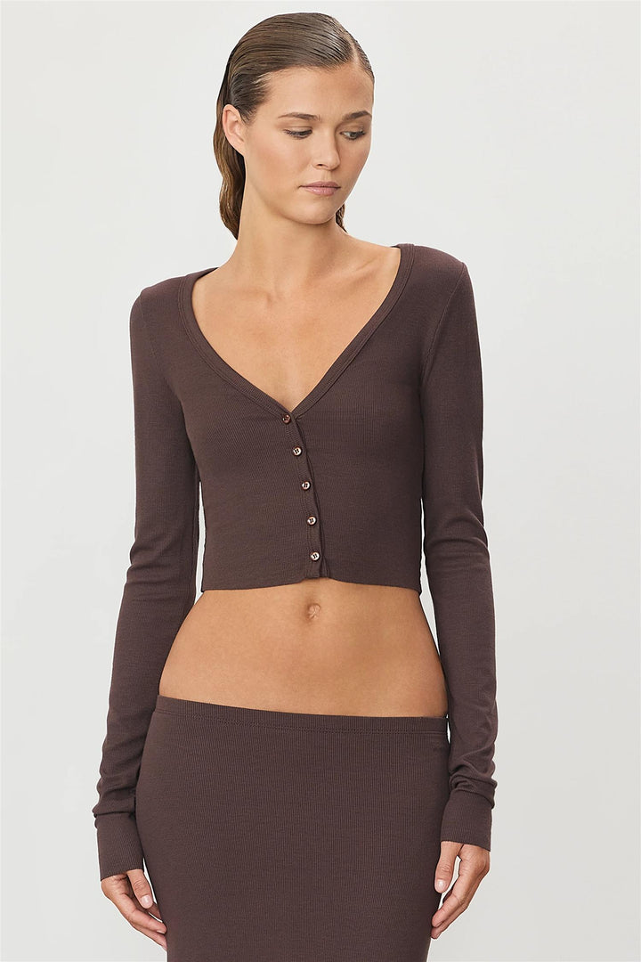 Cropped Cardigan Espresso