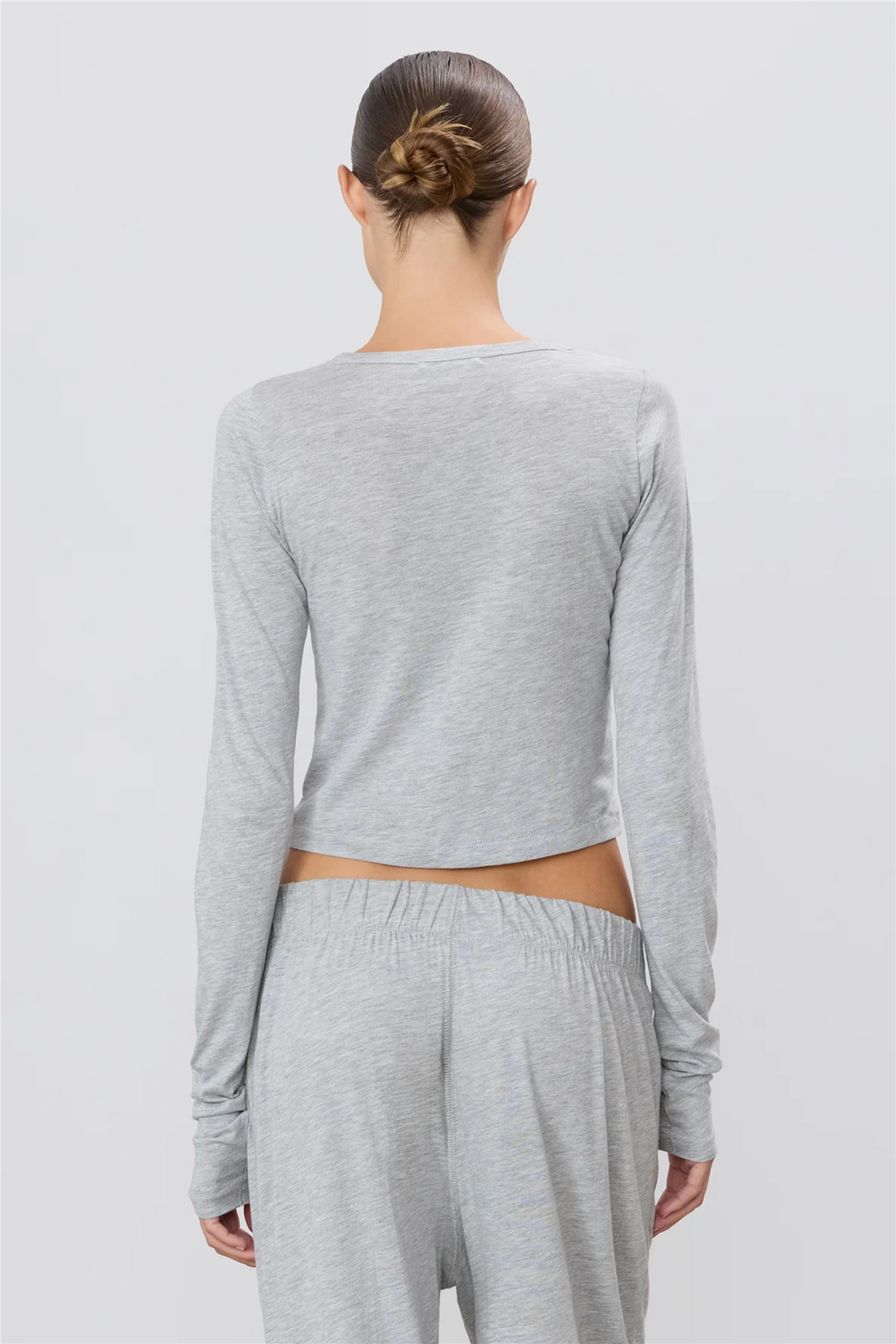 Long Sleeve Baby Tee Heather Grey