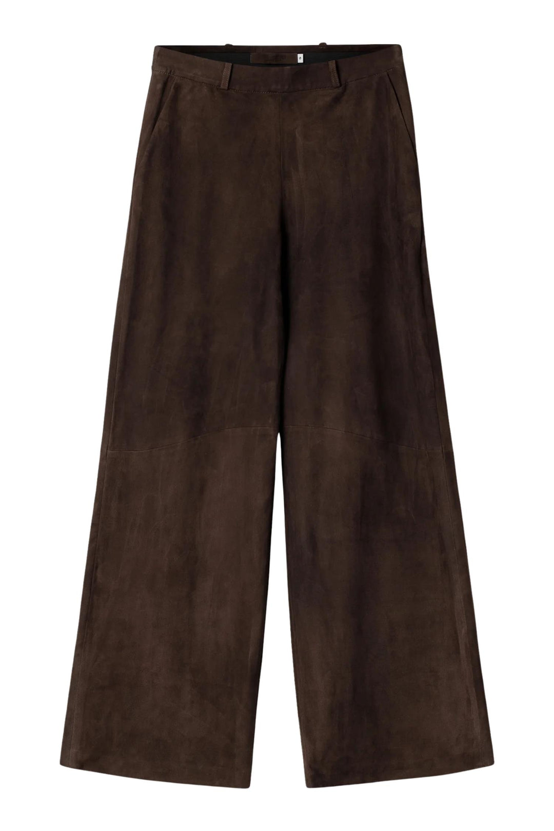 Suede Wide Pants Dark Brown