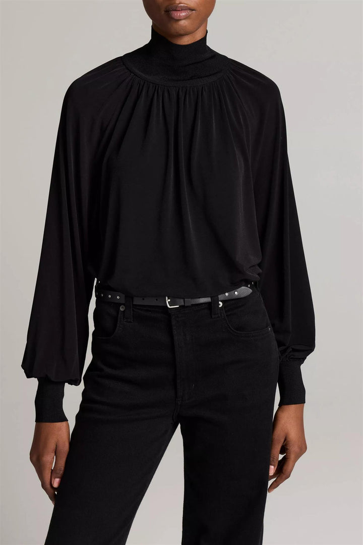 Longsleeve Gathered Turtleneck Black