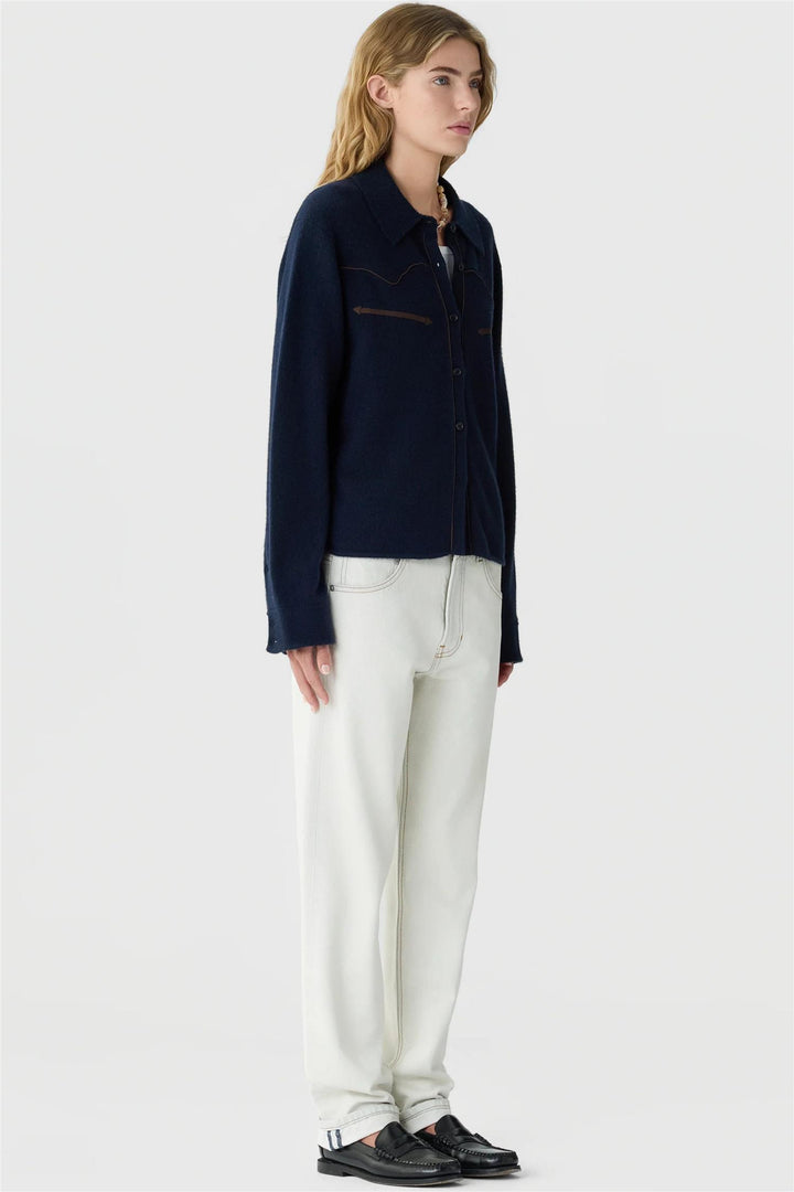 Cropped  Western Shirt Midnight