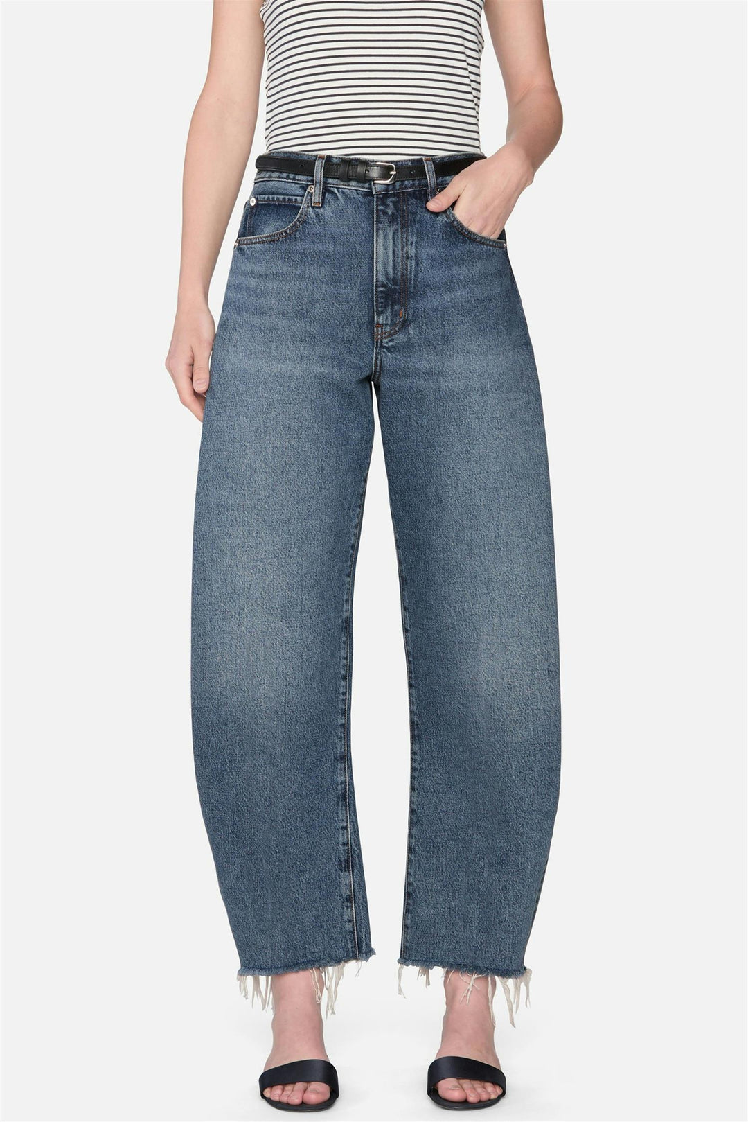 The Bubble Crop Knock Out Raw Fray