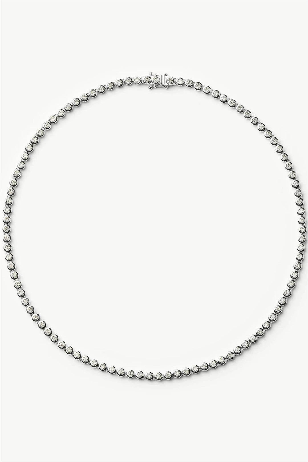 Tennis Round Necklace Silver
