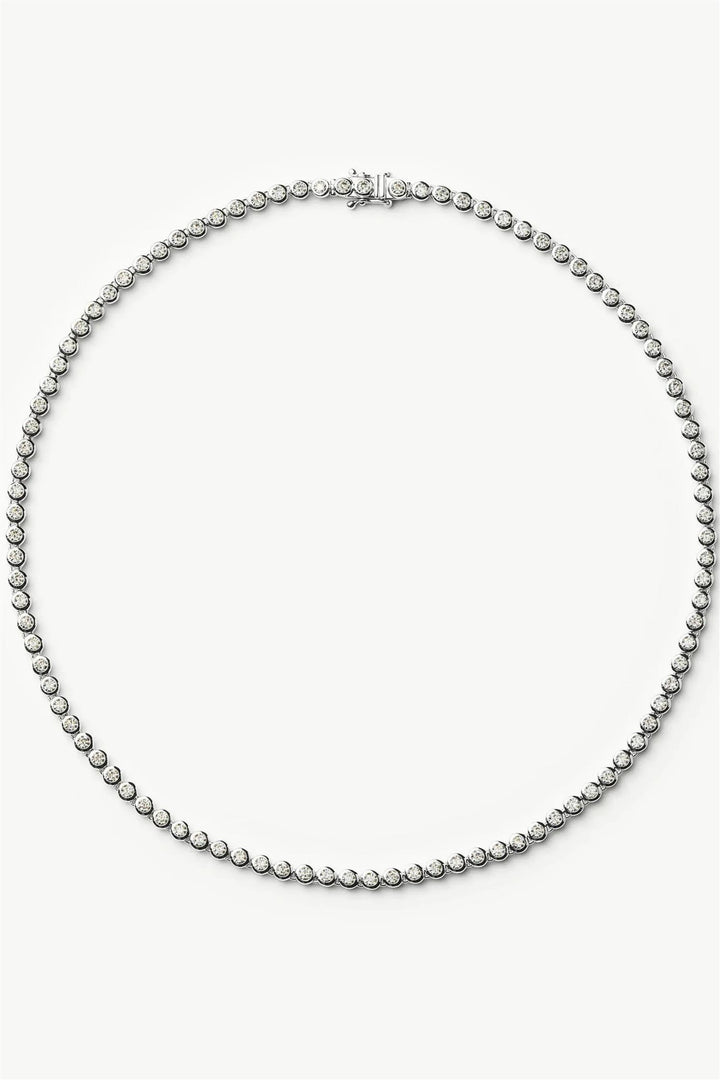 Tennis Round Necklace Silver