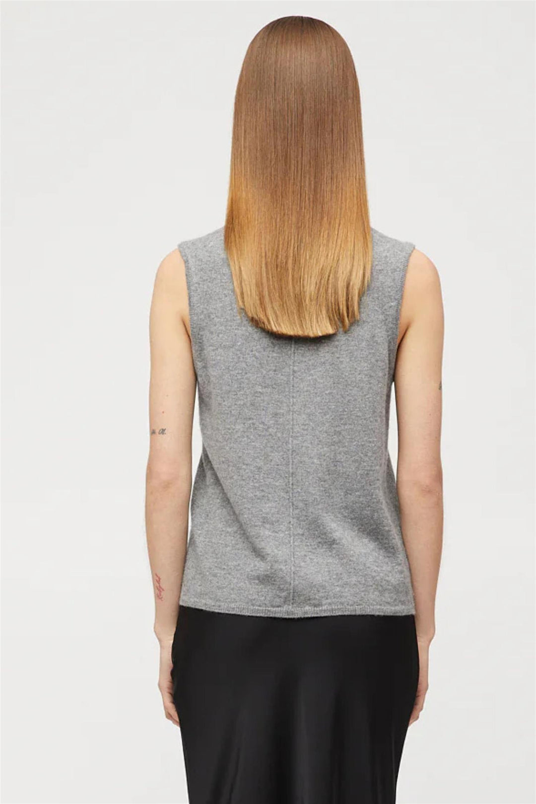 Classic Cashmere Tank Grey Melange