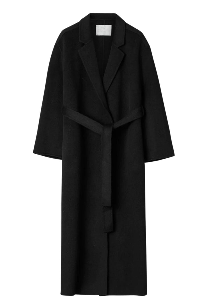 Double Wrap Coat Jet Black