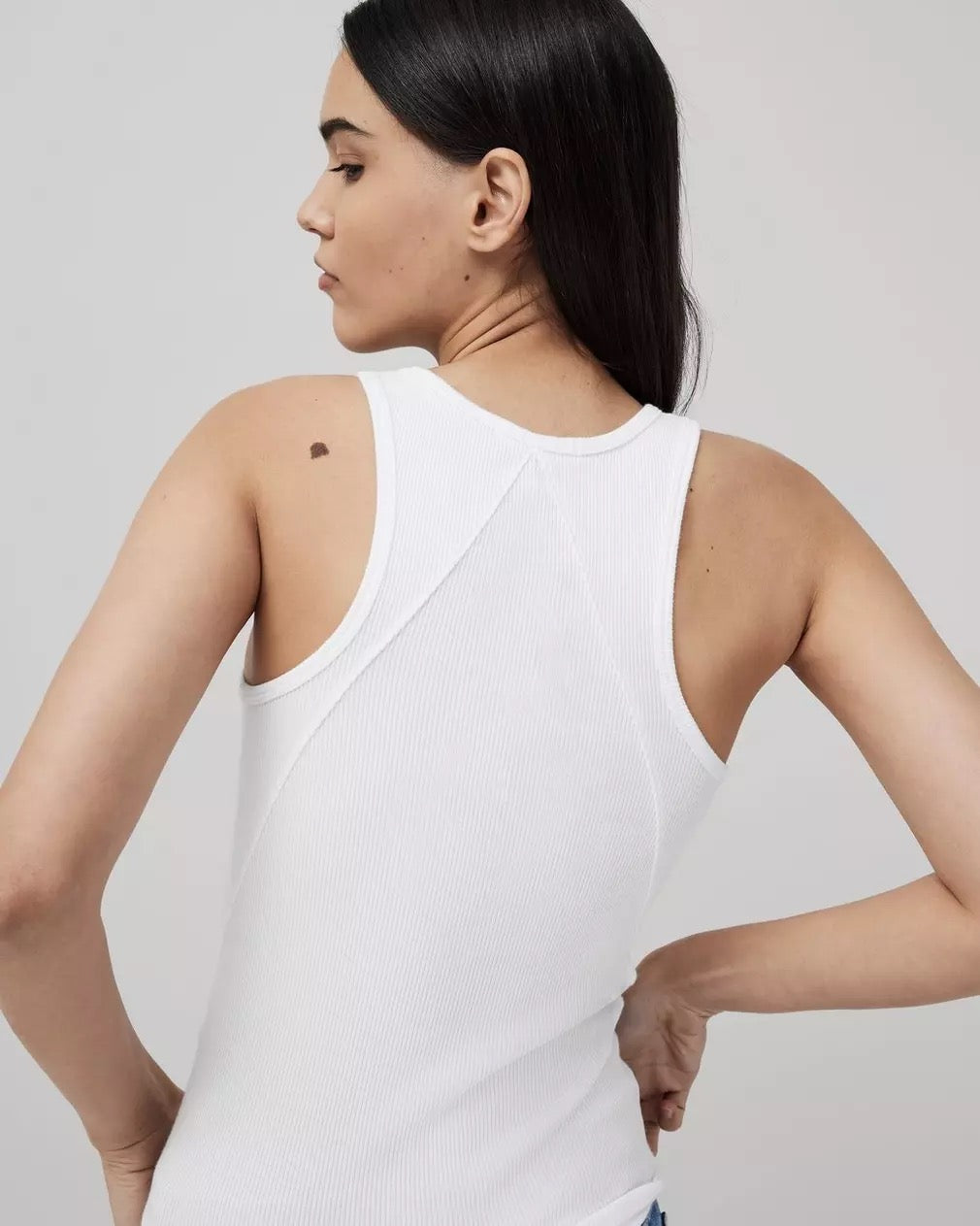 Essential Rib Tank White