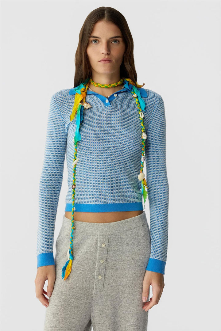 Piqué Long Sleeve Shrunken Polo Sail Combo