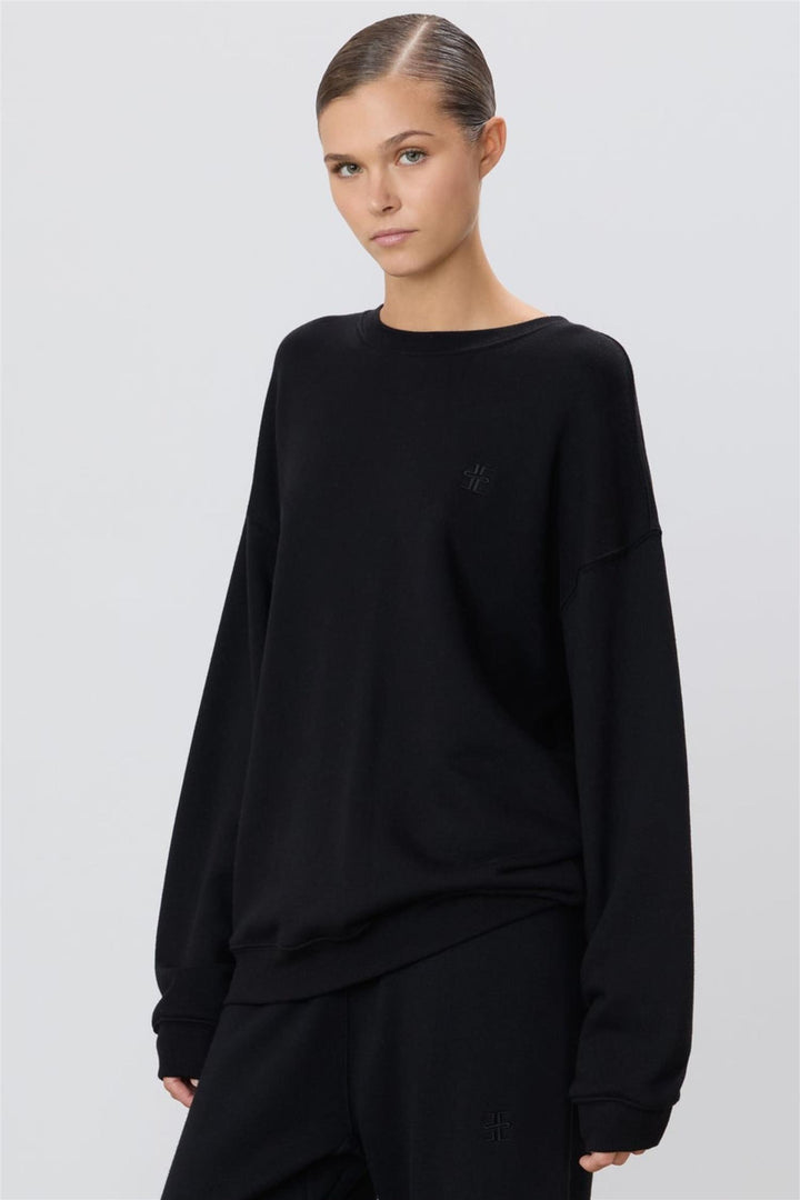 Oversized Crewneck Sweatshirt Black