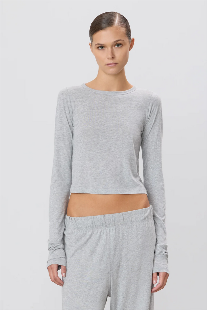 Long Sleeve Baby Tee Heather Grey