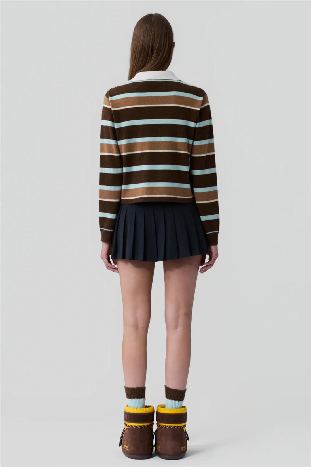 Cropped Stripe Rugby Chestnut Combo