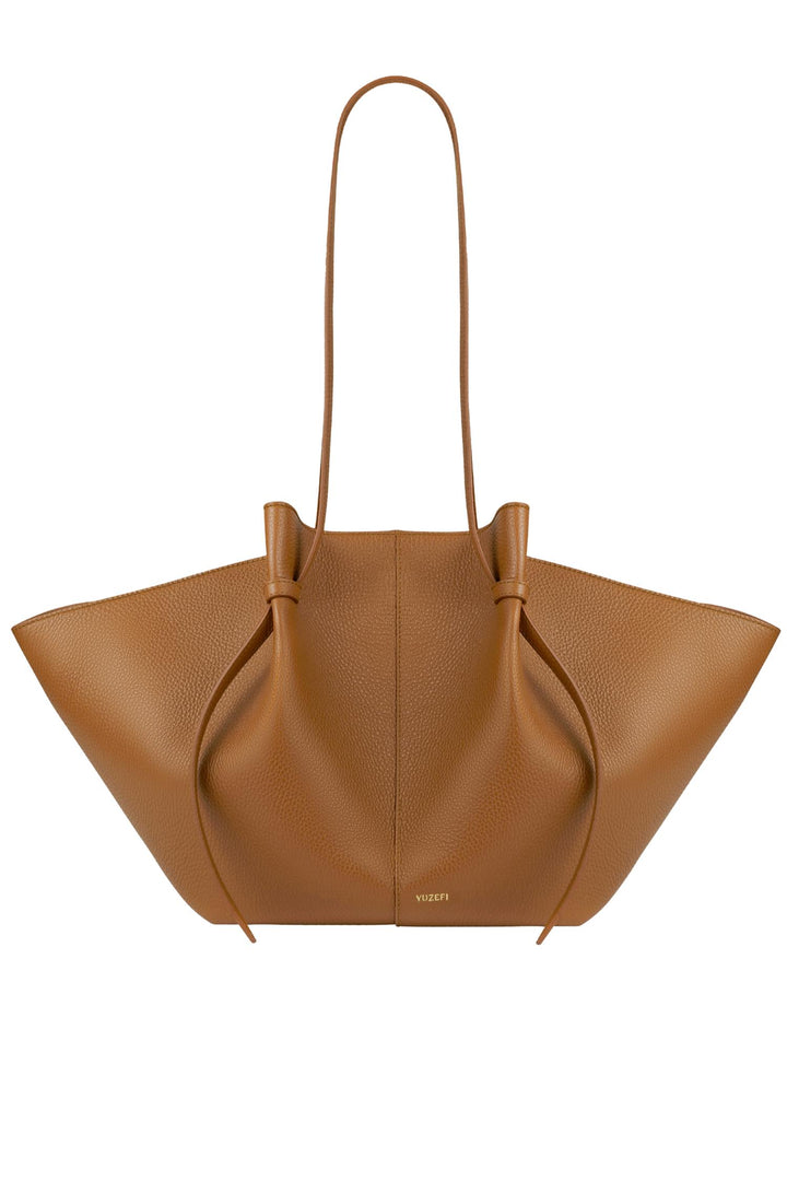 Large Mochi Pebble Grain Leather Hazel