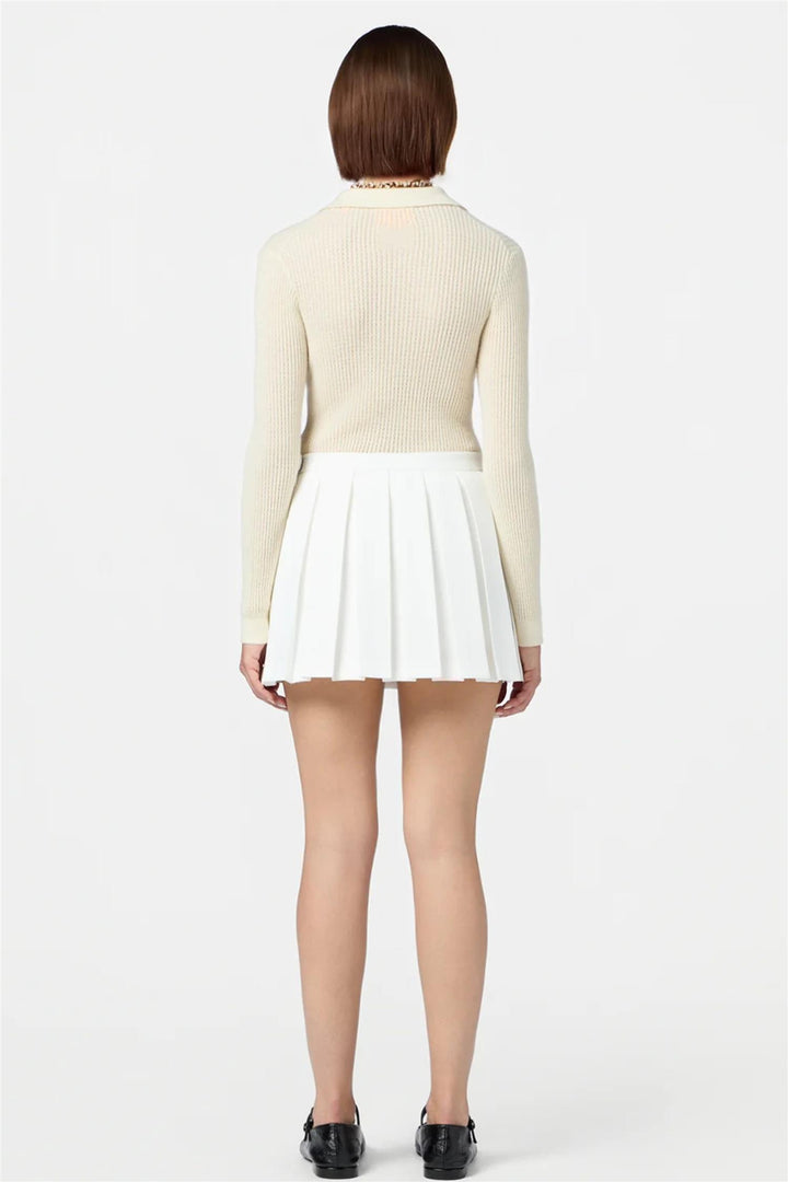 Longsleeve Shrunken Cashmere Polo Cream